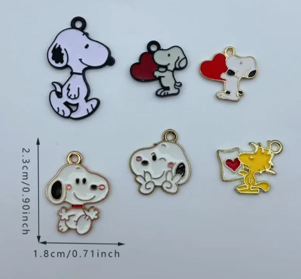 10 Pcs Cute Cartoon Dog Charms Pendants DIY Jewelry Accessories Earrings Necklace Handcraft Supplies