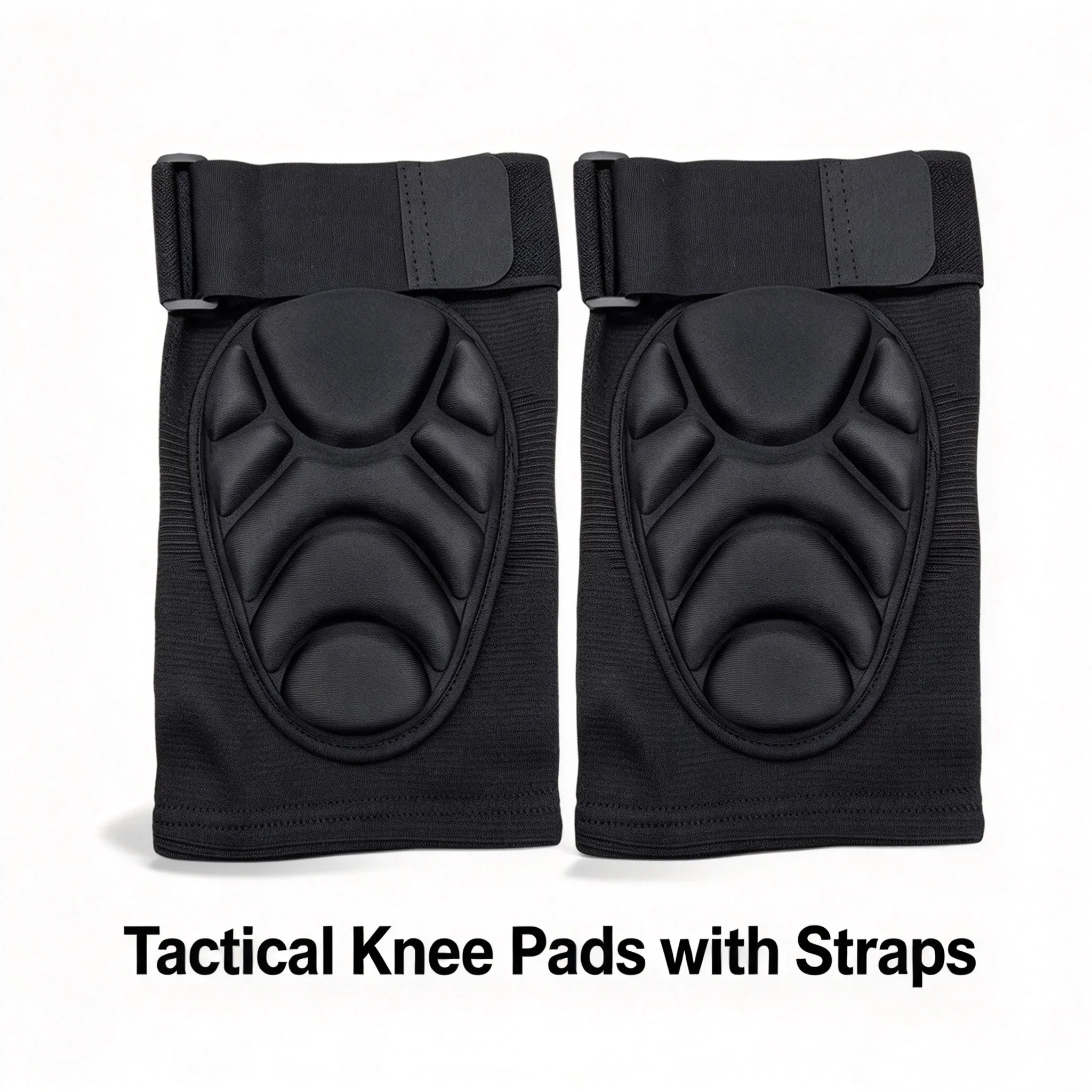 Adjustable Strap Tactical Knee Pads EVA Shock Absorption Anti-slip Knee Protector for Outdoor Cycling Skating Sports Protective