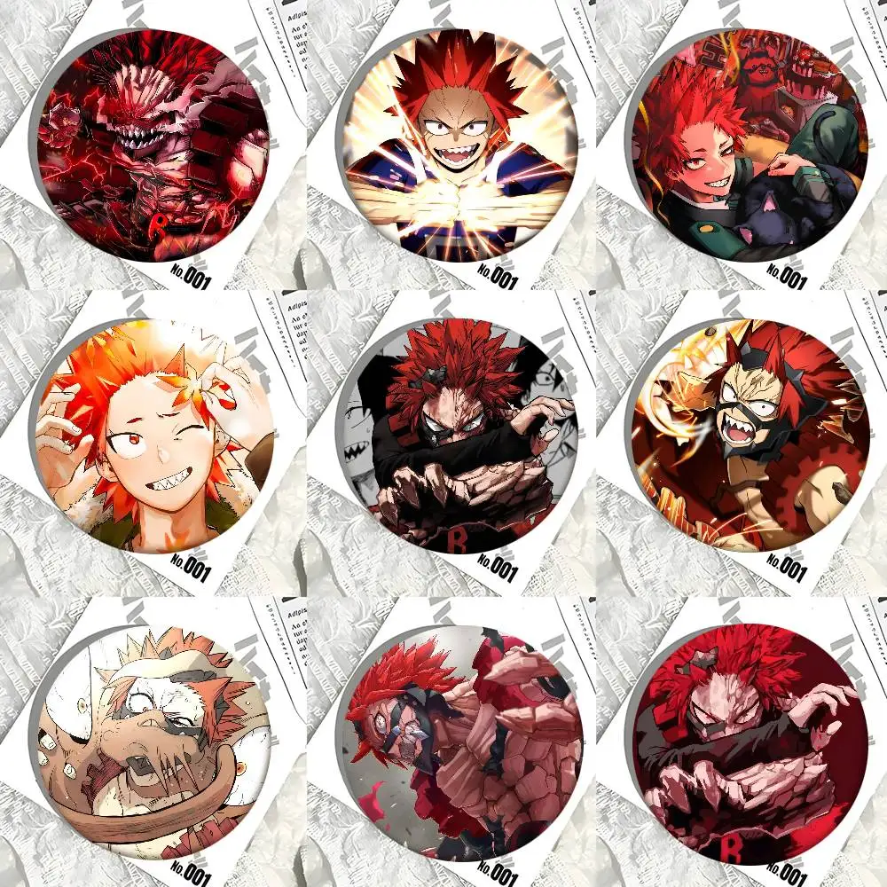 Anime Charakter Eijiro Kirishima Abzeichen Runde Abzeichen Weißblech Münze Brosche Kleidung Rucksack Zubehör Anstecknadel