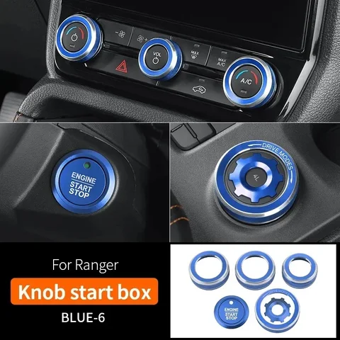 Для Ford Ranger P703 T9 XL XLT Wildtrak Raptor 2023-2025: Полный комплект накладок на панель переключения передач с текстурой карбона для интерьера