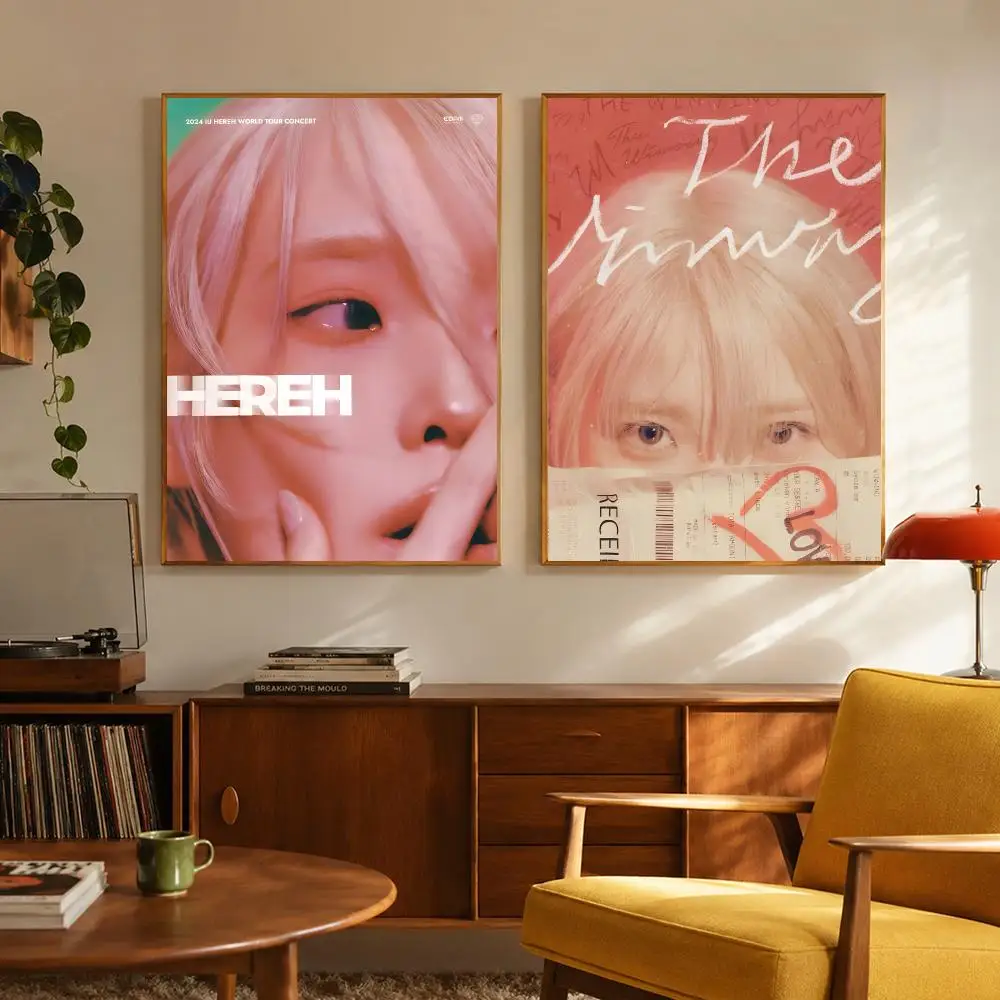 Pop Singer IU Celebrity Poster Digital Solvent Print Waterproof PP Fade-Resistant Wall Art Room Decor Gift
