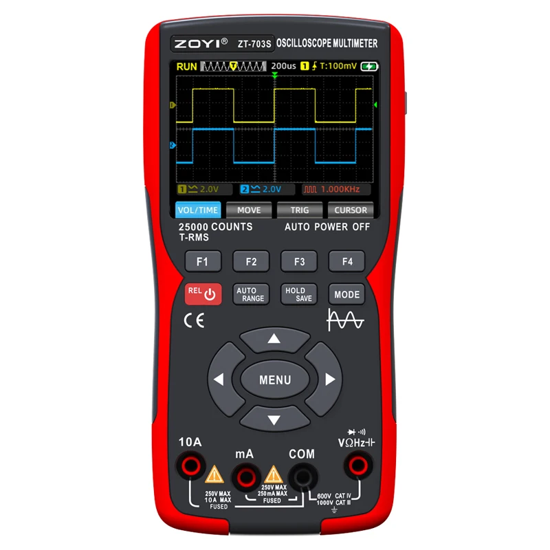 ZT-703S 3 In1 Digitale Oscilloscoop Multimeter 50 MHz Bandbreedte Golfvorm Gegevensopslag signaalgenerator