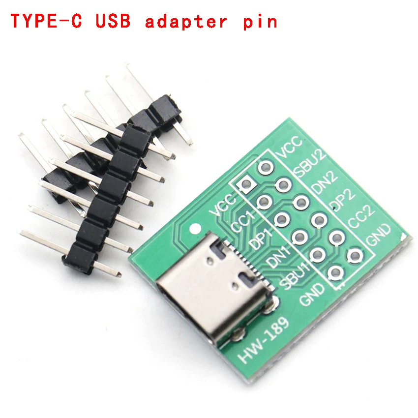 1-3-5-шт-type-c-женская-тестовая-плата-usb31-16p-до-254-сильноточный-модуль-платы-адаптера-питания-для-arduino