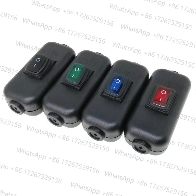 

6A 250VAC Водонепроницаемый IP65 Встроенный кабель Кулисный переключатель Макс. AC100 ~ 250V Светодиодный индикатор 4 цвета Красный Зеленый Синий Черный 5 шт.