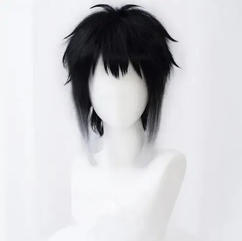 Bungo Bungou Stray Dogs Wigs Ryunosuke Akutagawa Wig Short Black Silver Gray Heat Resistant Hair Anime Cosplay Wig