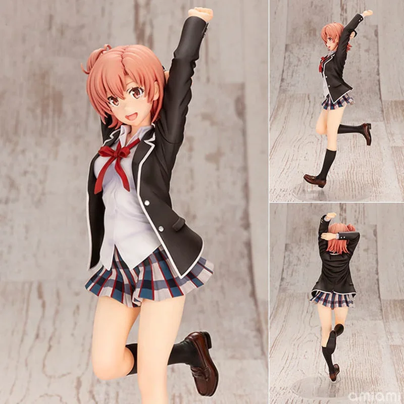Figura de anime original yuigahama yui uniformes figuras de ação modelo colecionável ornamentos pvc bonecas fofas brinquedos presentes para crianças