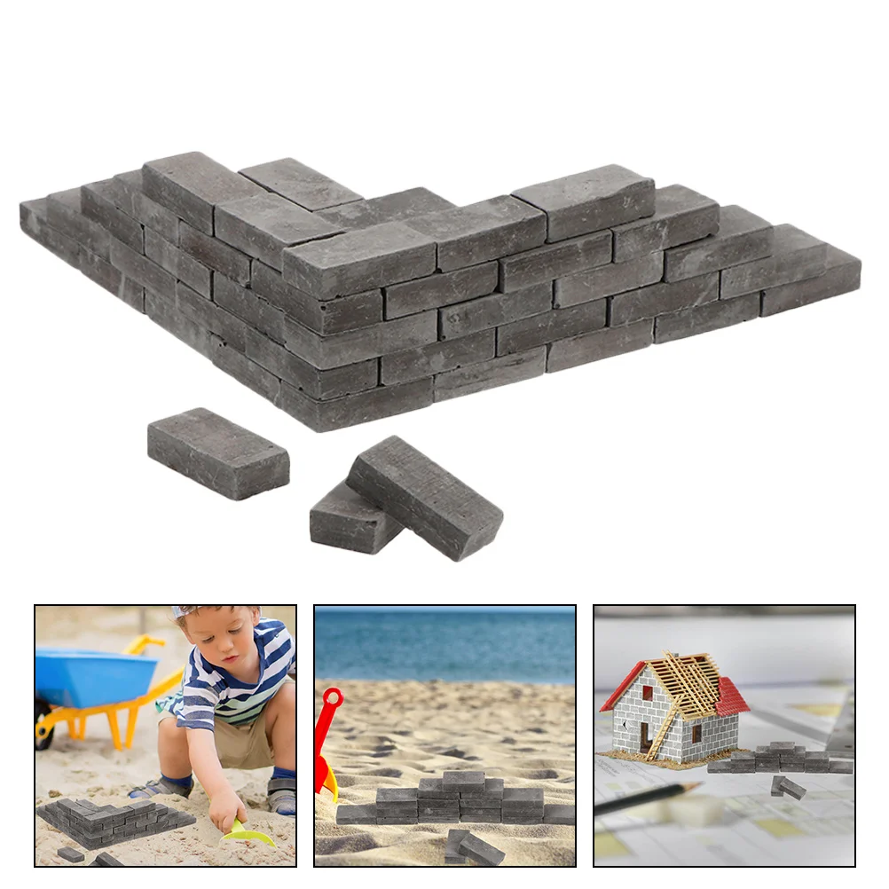 

3 Bags Simulated Brick Toy Sand Table Model Miniature Blocks Micro Landscape Wall Clay DIY Child