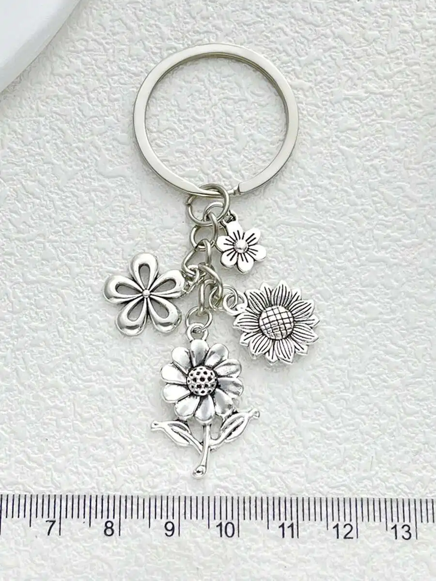 

Floral Charm Keychain For Bags Backpacks Car Keys Gift For Women Adults