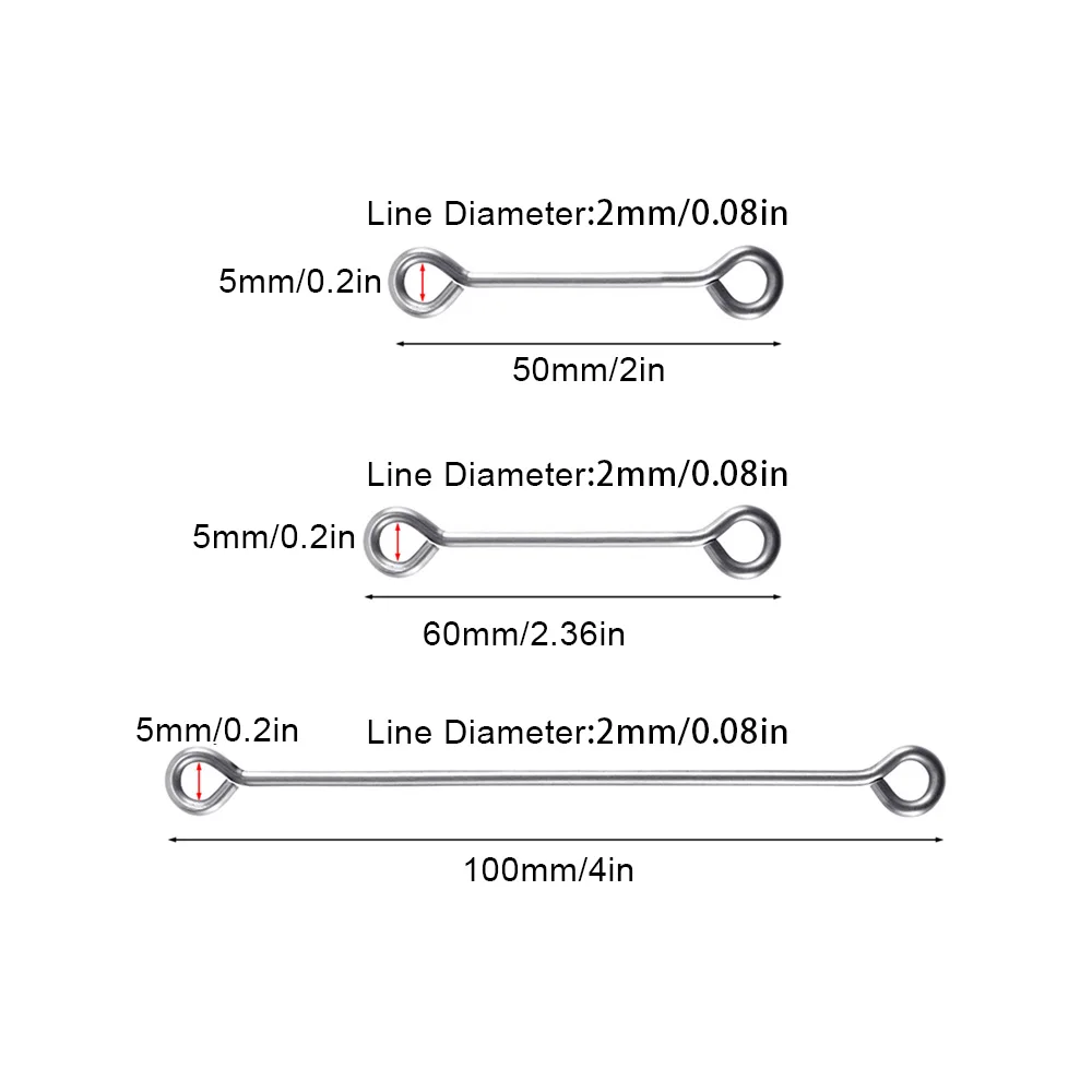 20 قطعة أسلاك حلقة الرصاص لصيد الأسماك الطعم كليب قبضة قالب الصيد الوزن ثقالة صنع حلقات العين الفولاذ المقاوم للصدأ الصيد البحري #3
