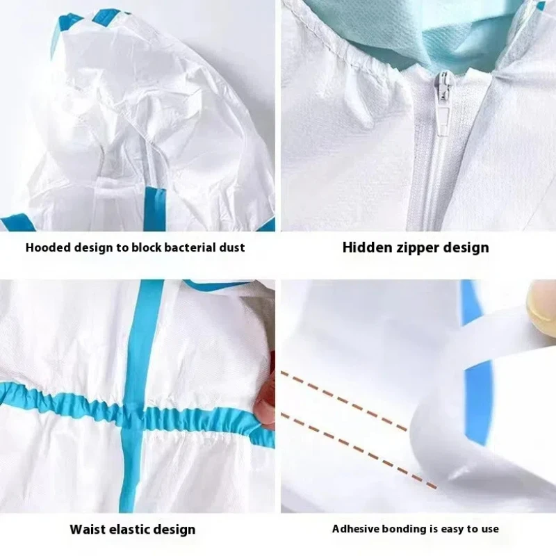 Disposable Breathable Dustproof Water Oil Resistant Work Safety Overall Anti Dust Spary Painting Decorating Labour Coverall Suit