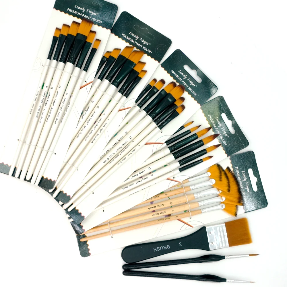 24/32Pcs Acrylic Nylon Watercolour Brushes for Beginners and Artists to Paint Acrylic Brushes for Oil and Gouache Painting