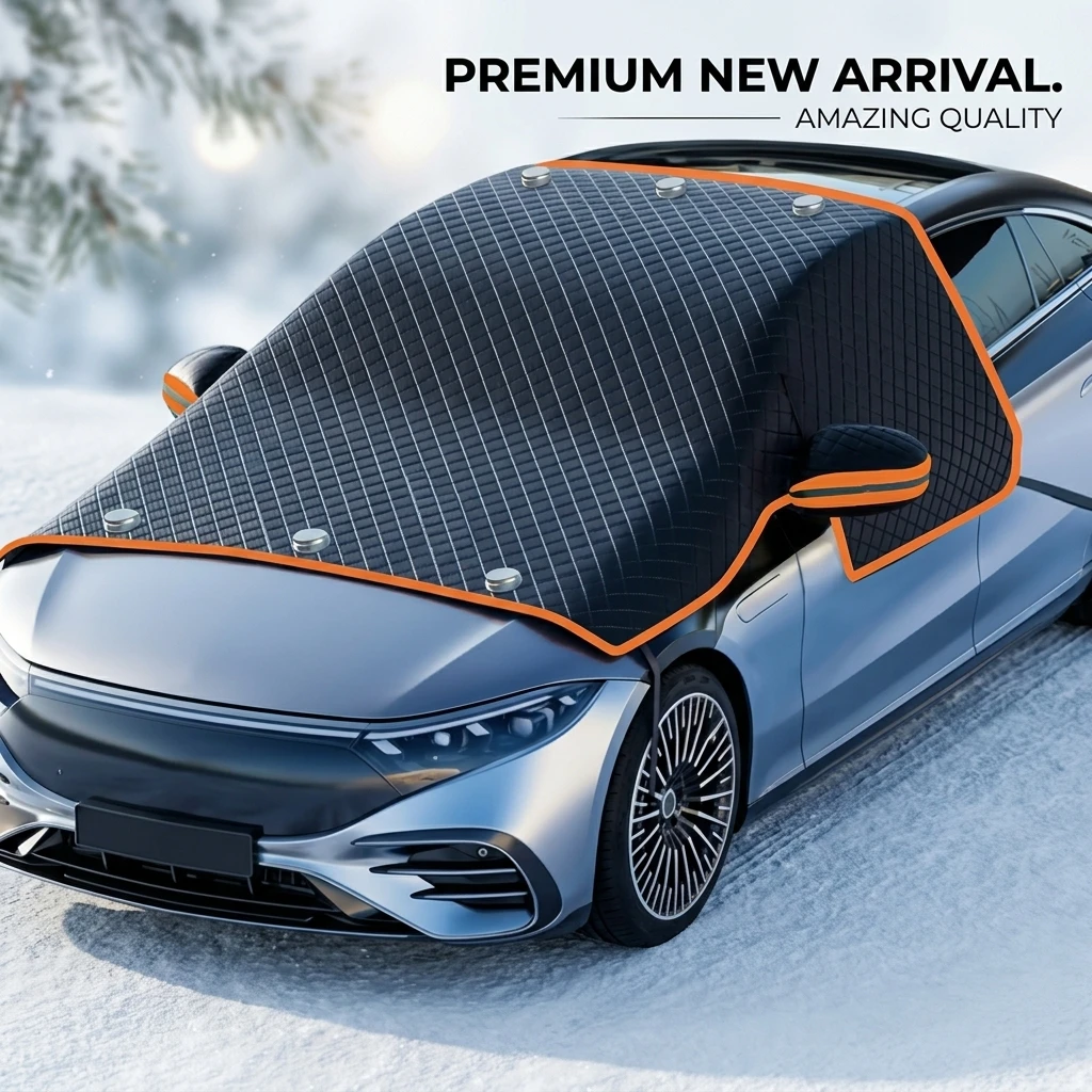 Windshield Snow Cover Magnetic Thickened Oxford Cloth Universal Car Sun Shade Ice Frost Guard with Mirror Covers