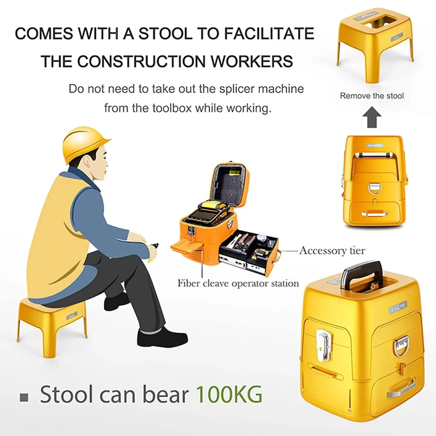 Signalfire AI-9 Fusion Splicer Machine 6 Motor 5S with VFL Optic Power Meter Tool Kits Telecommunication Fiber Optic Splicing