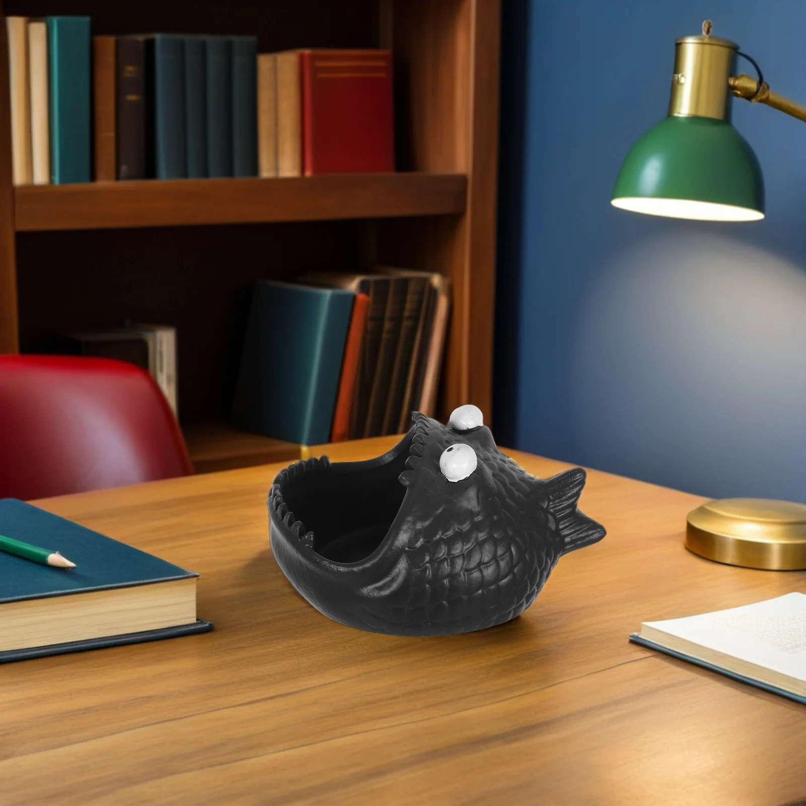 

Ceramic Ash Holder Ashtray Decor Office Dark Brown Desktop Ornament Smoking Accessory