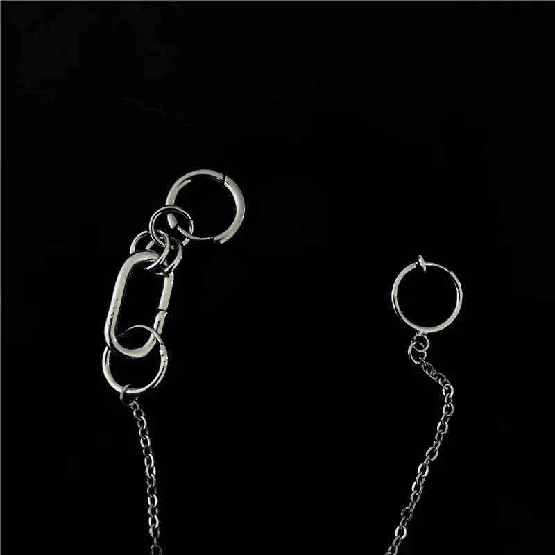 Punk Metal Long Tassel Hoop Earrings For Women Girl Cool Creative Unique Geometric Simple Harajuku Earrings Trendy Jewelry 2024 image 2