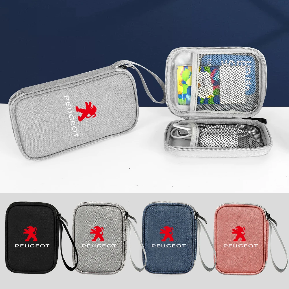 

1 шт. портативная сумка для хранения цифровых продуктов, аксессуары для автоматического хранения для Peugeot 406 405 205 3008 206 308 208 408 508 407 107 307