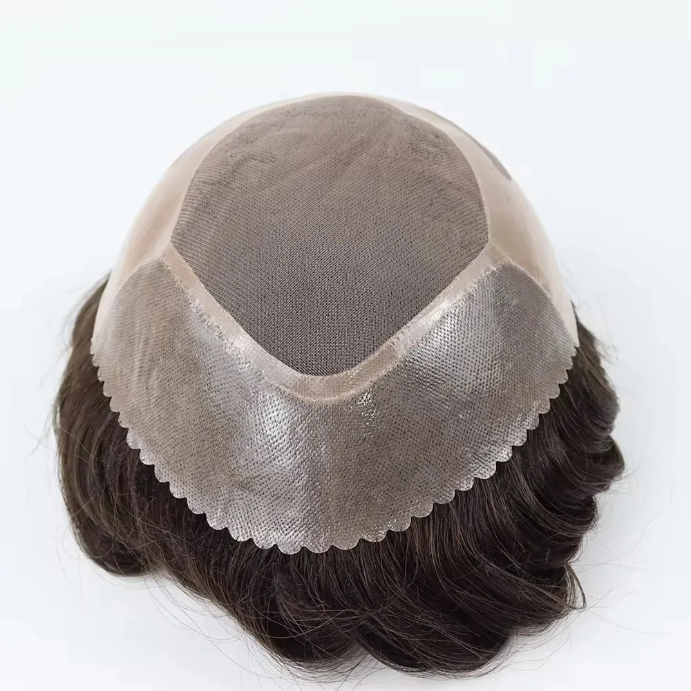 شعر مستعار مريح من Bond Mono & Pu شعر رجالي من الأمام والخلف شعر طبيعي 100% شعر بشري للرجال شعر مستعار للرجال خط شعر طبيعي