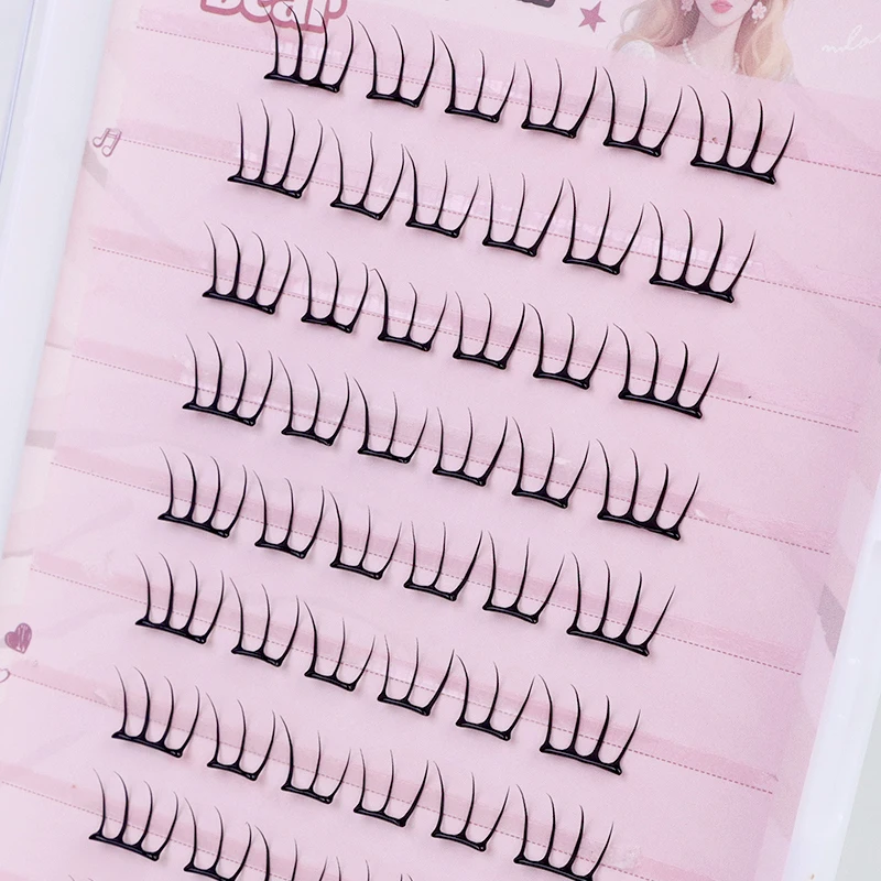 接着剤不要の自己粘着式子猫の足型つけまつげ - 自然でリアルなシングルクラスター