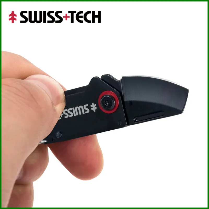 スイステックミニ折りたたみナイフマルチツールポケットナイフカラビナクリップキャンプ EDC ポータブルキーリングボックスカッター栓抜き