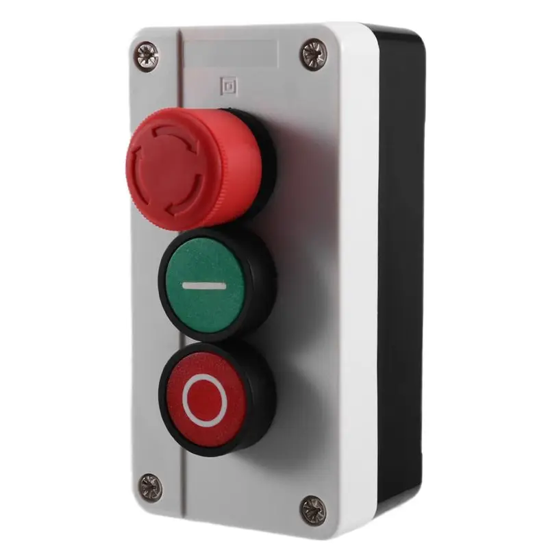 B24B Indicator Light Equipped CNC Push Button Switch Control Box Emergency Stop Reset Point Waterproof Electric Case
