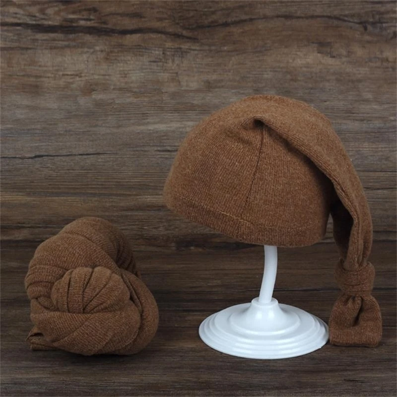 J15U Newborn Photography Props Wrap Beanie Photoshoot Basket Filler Rug Shower Gift