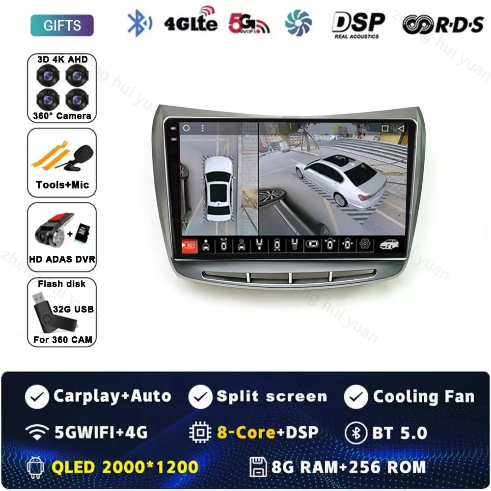 Voor Landcia Delta 2009-2019 Autoradio Carplay Auto Multimedia Stereo Video Player GPS Navigatie WIFI 4G RDS BT
