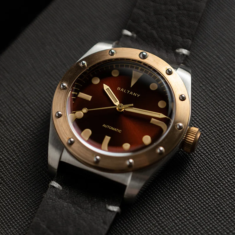 Baltany Bronze Watches Man B4030 Super LuminousNH38 Automatic 20ATMWaterproof Luxary Design Unique Vintage Mechanical Wristwates