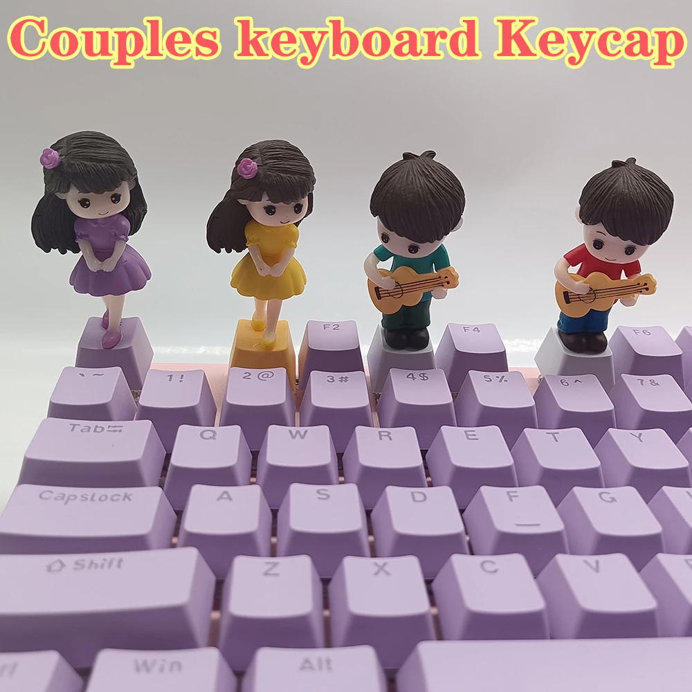 DIY Key Cap Customized Couple boy Girl Pbt Keycaps OEM Pink ESC Keys for Cherry MX Mechanical Gaming Keyboard Caps Accessories