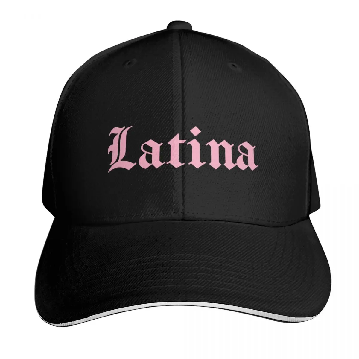 Latina Pastel Pink Elegant Medieval Gothic Lettering Baseball Cap Men Women Casual Summer Sport Sun Cap