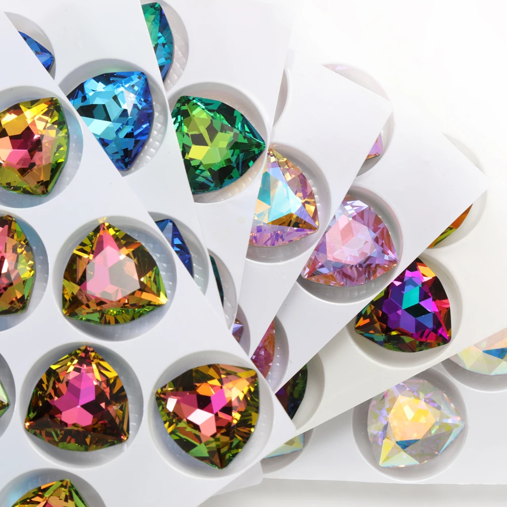 24mm Trillant Fancy Stones Pointback Glass Rhinestones For Sewing Glitter Red Blue Crystal Strass Art Crafts Supplies — zdjęcie 4