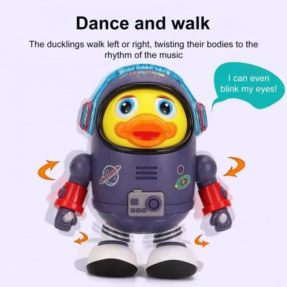 Pato de astronauta bailando de plástico, juguete con sonido y luz, baile eléctrico interactivo, pato espacial, decoración artesanal de baile oscilante