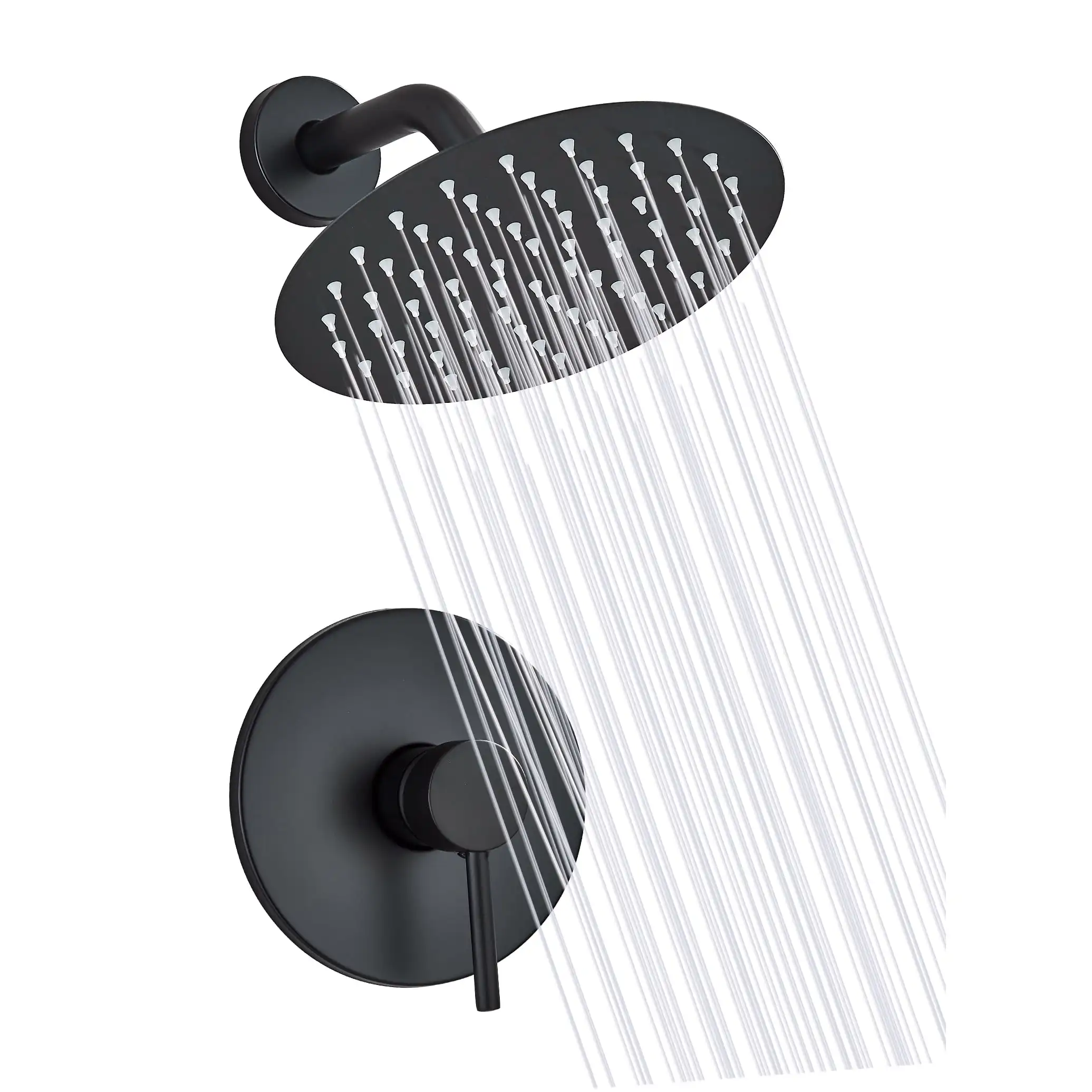 

Shower System Matte Black Rain Shower Faucet Set with 8" Rainfall Shower Head,Single Handle Shower Fixtures Shower Kit