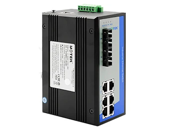 UOTEK 6 портов, управляемый сетевой коммутатор Fast Ethernet, пользовательский DIN-рейка, 2 волокна, 100 м, одномодовый порт RJ45 UT-62208F-6T2SC-MNF