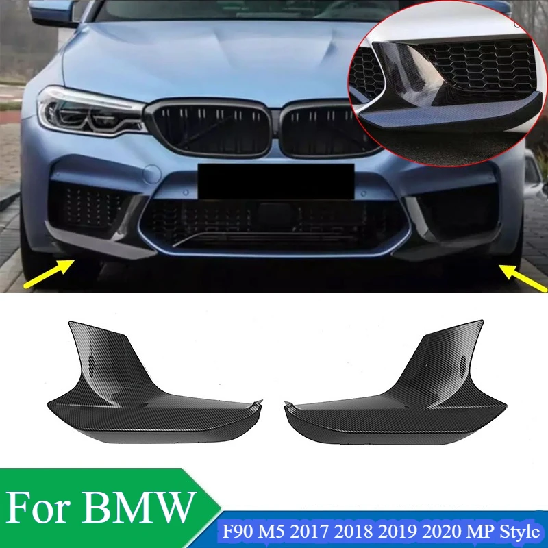 

For BMW F90 M5 2017 2018 2019 2020 MP Style Car Front Bumper Side Splitter Cover Lip Fog Lamp Air Body Kit Vent Intake Spoiler