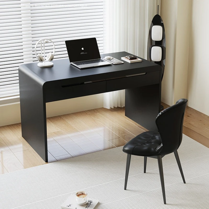 home black computer desk interior wood small apartment office desk minimalist storage mesas para computador workshop furniture