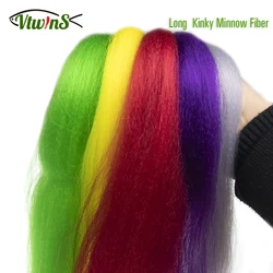 Vtwins Fly Tying Slinky Fiber Kinky Clouser Minnow Fibers Long Corrugated Synthetic Hair Streamer Bucktail JigFly Tying Material