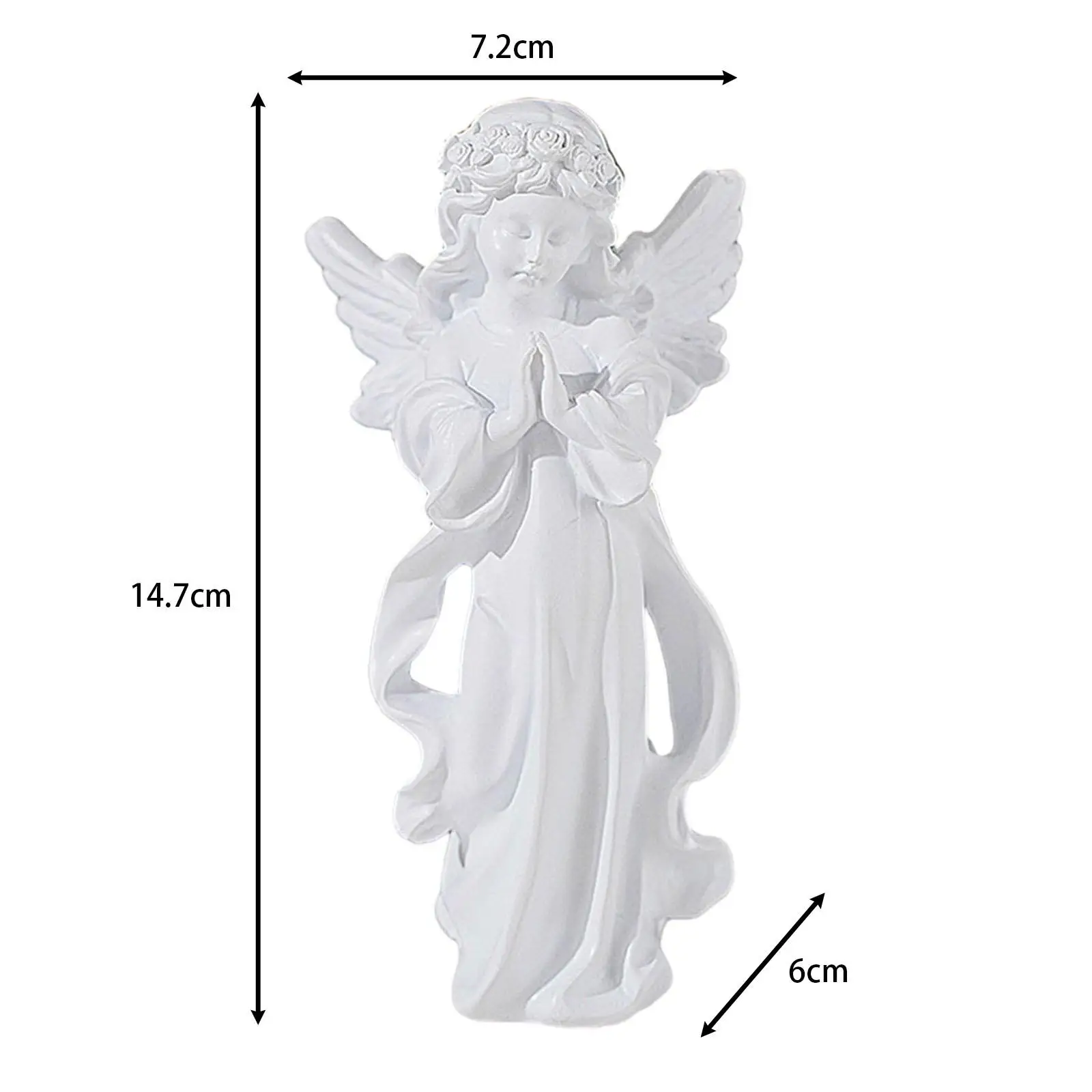 Resin Sculpture Praying Angel Figurine Artwork Figure Guardian Angel Statue Fairy Ornamnet for Tabletop Cabinet Bedroom Women