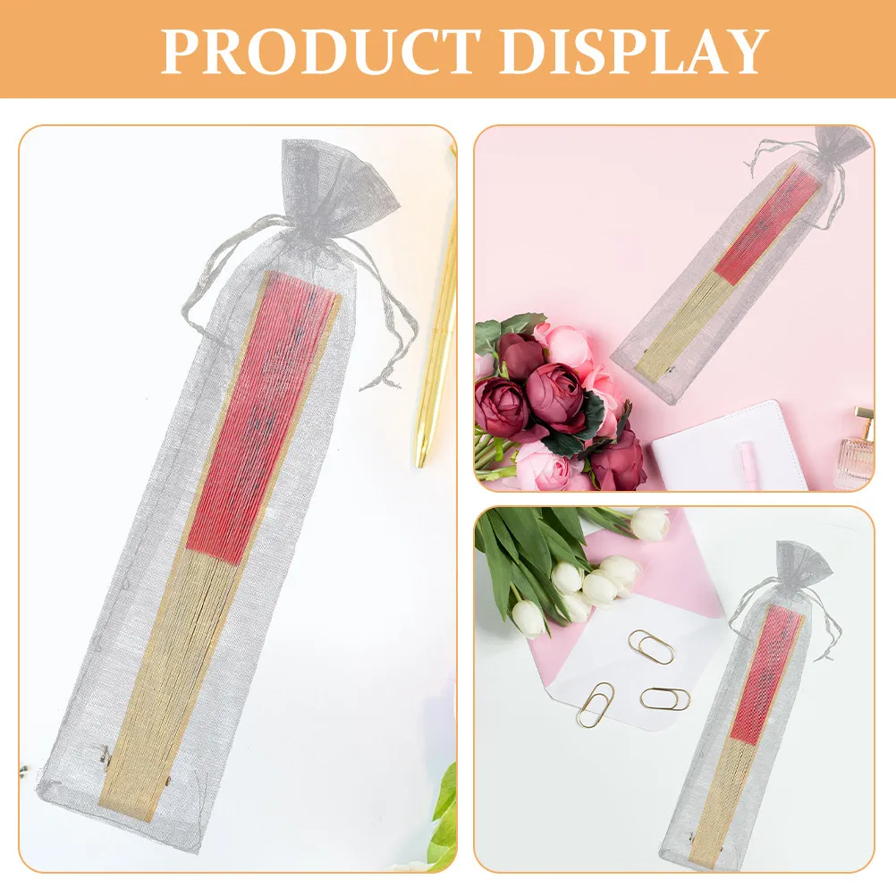 10Pcs Organza Storage Bags Light Wear-Resistant Drawstring Pouches for Folding Fans Candy Wedding Favors Jewelry Bracelets