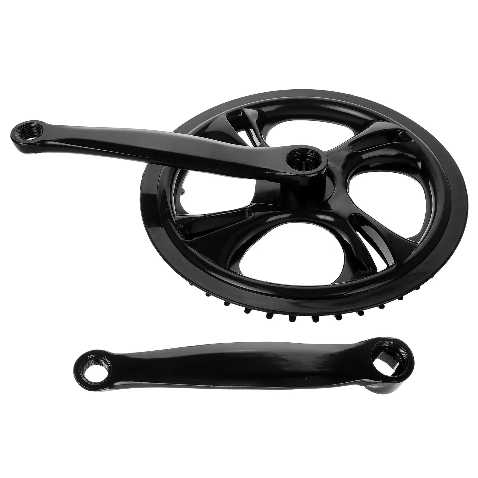 

1Set Single Bike Crankset Lightweight Iron Crank Arms Oval Chainring Anti Slip Chain Compatibility for Bike