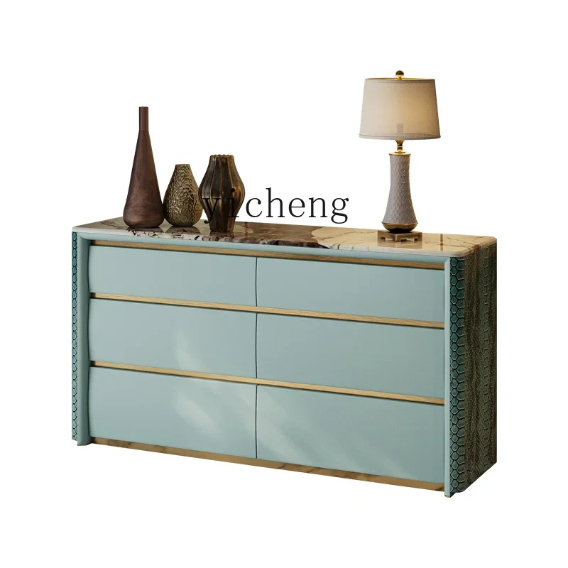 

ZC six-chest cabinet bucket fashion marble high-end TV cabinet storage porch storage cabinet