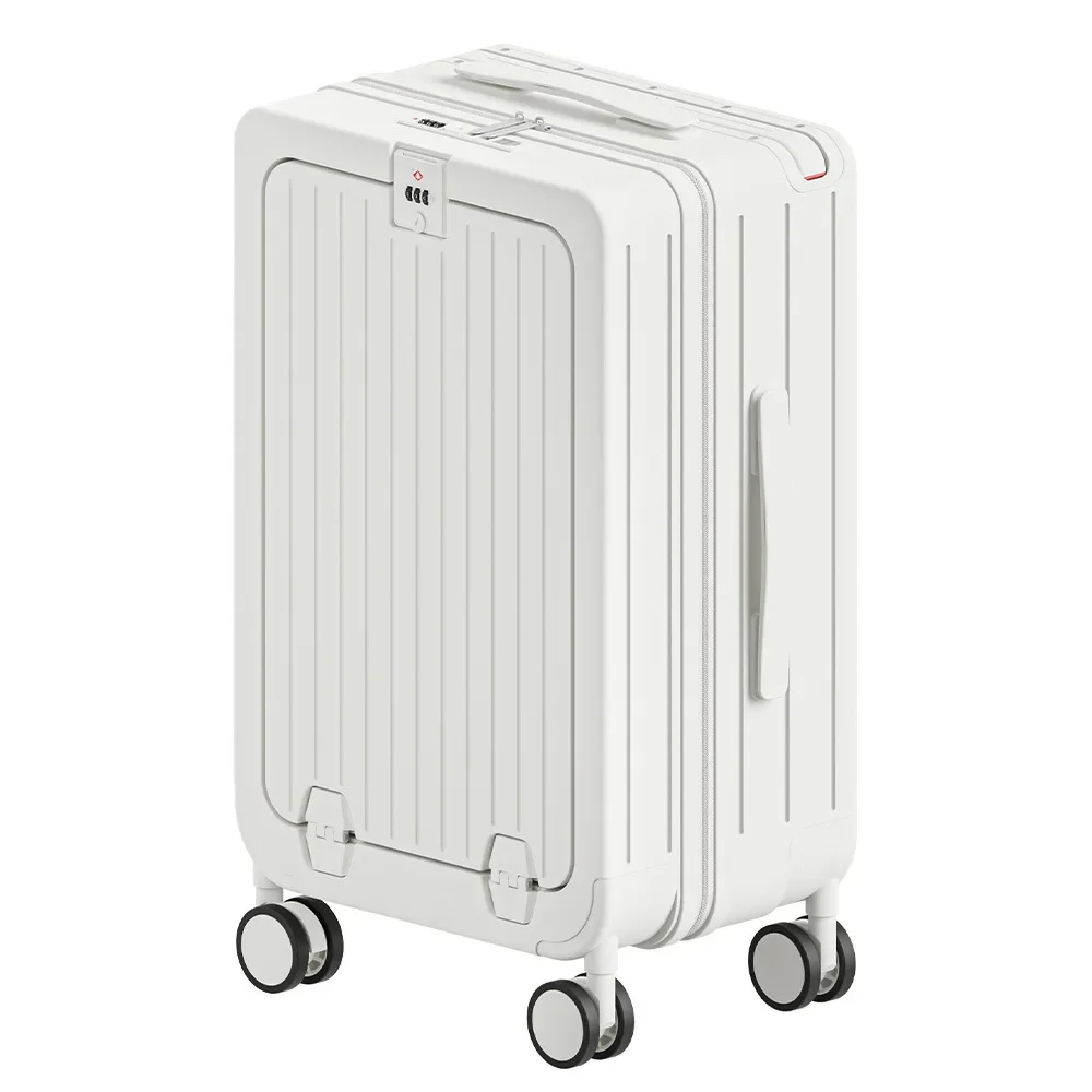 #20/24 Inch Front Opening Multi-Functional Luggage, Pop-Up Wide Handle Carry-On Suitcase, Anti-Shock Universal Wheels