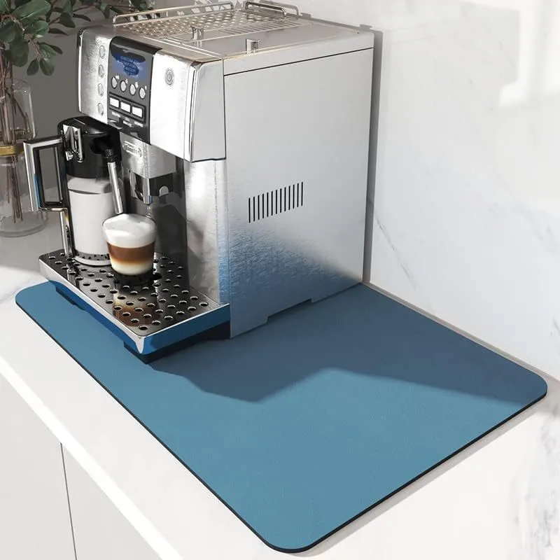 VIKAMA Solid Color Coffee Machine Mat - Kitchen Counter Drainage Pad, Non-Washable Heat Insulation Drying Mat Home Decoration