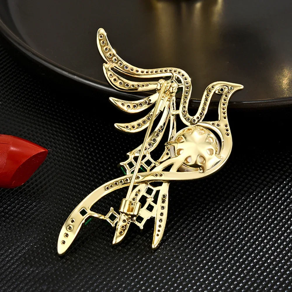 Exquisite Magpie Bird Brooch, High-end Female High-end Luxury Niche Hollow Design Suit Coat Decoration Office Party Accessories