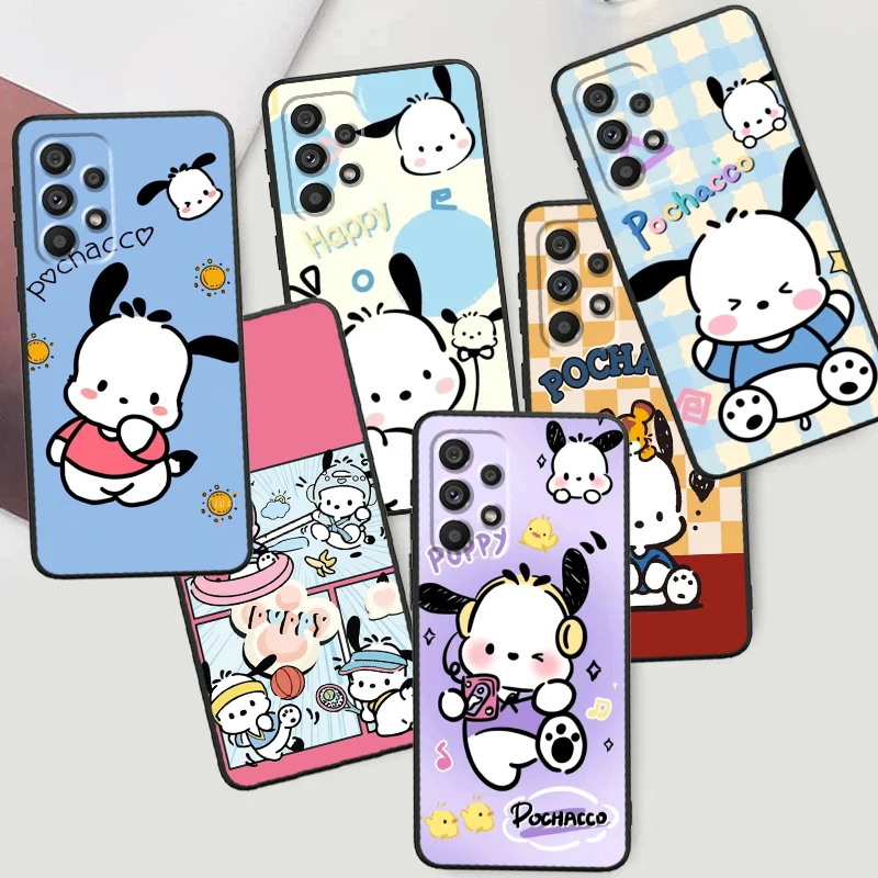 Pacha Dog Cute Cartoon For Samsung A53 A52 A33 A32 A51 A71 A21S A13 A73 A55 A22 A23 A35 A72 A54 A12 5G Black TPU Phone Case