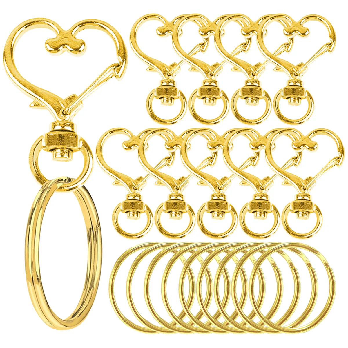 5/15/30 Set Heart Shaped Swivel Snap Hooks for DIY Craft