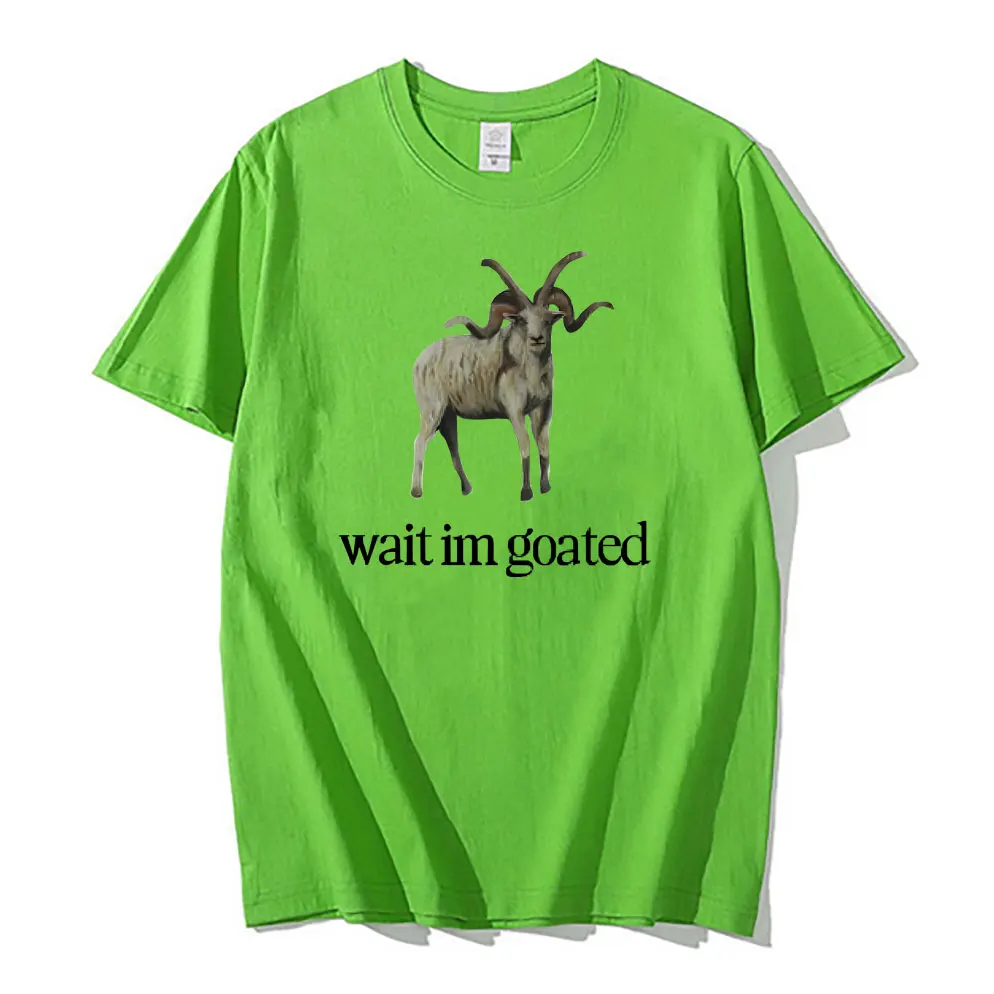 Singer Alex G Wait Im Goated Graphic T-shirt Funny Goat Meme Print Tshirt Unisex Pure Cotton Tees Men Women Oversized T-shirts - Image 5