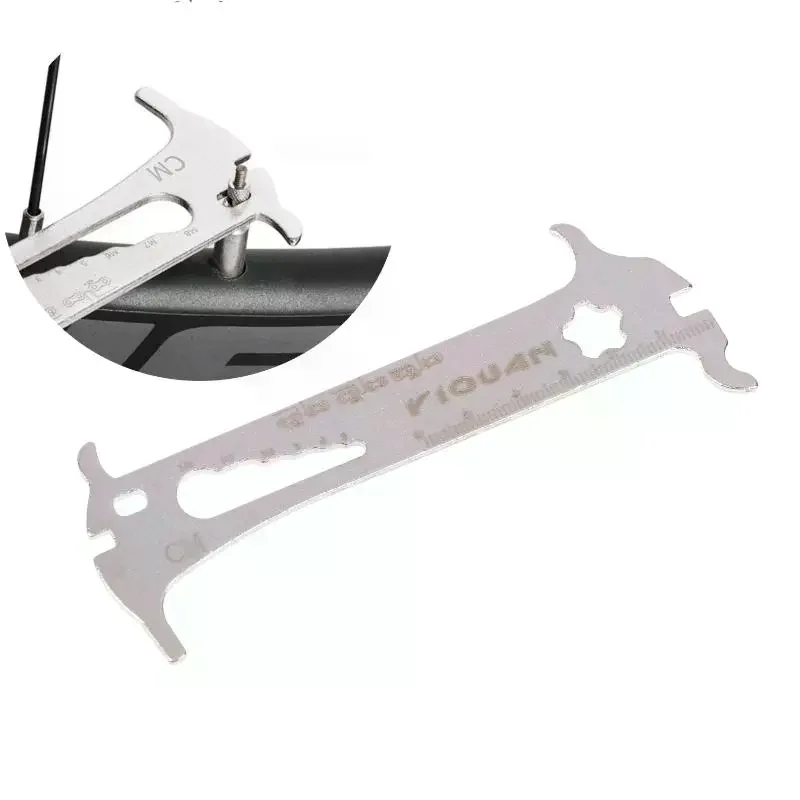 

1Pcs Road Bike Bolt Measurement Wear Gauge Tool Portable 6-in-1 Bicycle Chain Gauge New Design Multitool