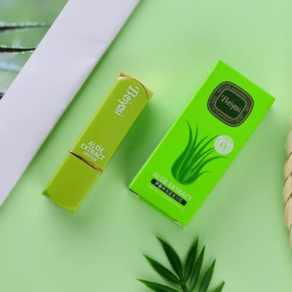 Aloe vera descolorido bálsamo labial batom magia mudança de cor brilho lábio maquiagem cuidados duradouro menina nutritivo hidratante lábios r1u6