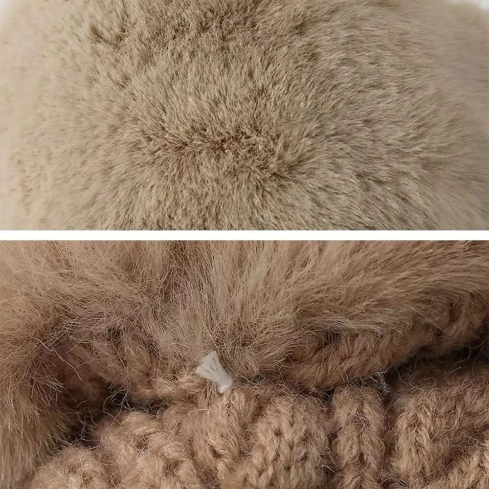 Fashion Warmth Extended Ear Protection Hat Knitted Thickened Hood Cap Cold Hat For Women