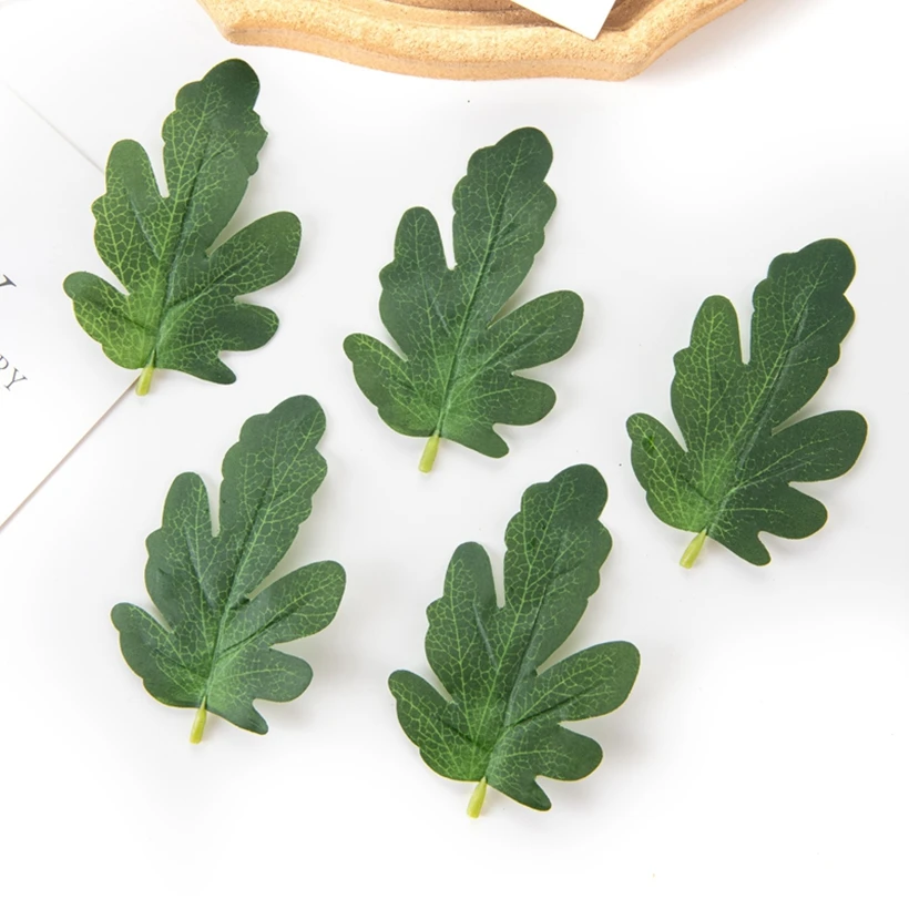 50 Pieces of Artificial Plant Silk Watermelon Leaves Diy Candy Box Wedding Flowers Christmas Wreaths Decorations Home Scrapbook